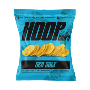 Case of 24 HOOP CHIPS Sea Salt plantain chip 35g snack packs