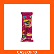 10-pack of Big Juicy Blackcurrant & Lemon Liquorice Rodz (10 x 150g) — stacked purple and yellow pouches showing the brand logo and fruit illustrations