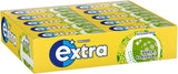 Pack of Extra Apple gum 30 x 10pcs, 30 small 10-piece packs of apple-flavored chewing gum in branded wrappers for retail or bulk purchase
