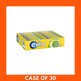 Bulk box of Extra Apple chewing gum — 30 individual packs with 10 pieces each, apple-flavored gum in branded packaging