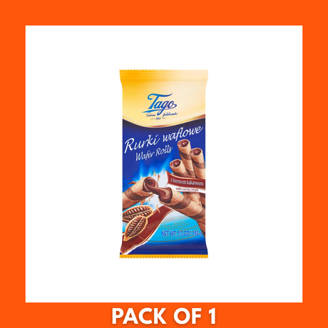 Tago Chocolate Wafers 150g single pack (x1) — unopened wrapper with brand logo and chocolate-coated wafer image