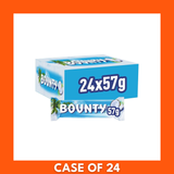 Box of Bounty Chocolate Bars 24 x 57g — blue-packaged multi-pack of coconut-filled milk chocolate bars
