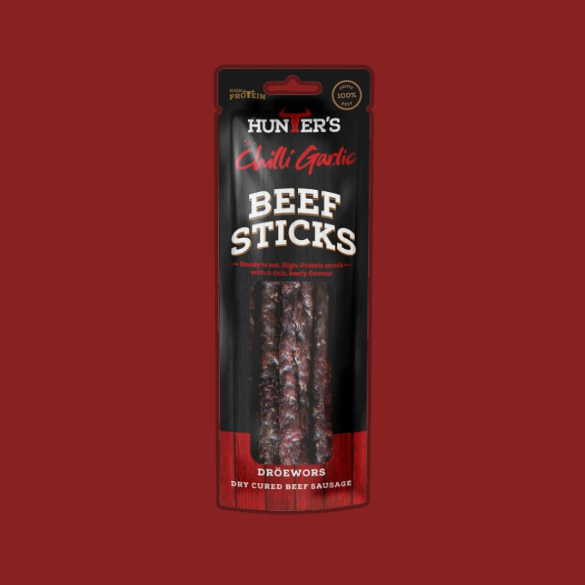 Hunters Chilli Garlic Beef Sticks (Droewors) 10 x 40g