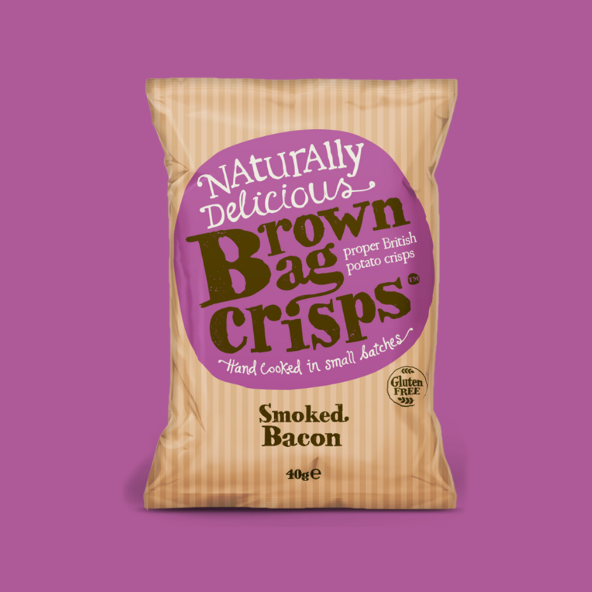 Brown Bag Crisps Smoked Bacon 20 x 40g