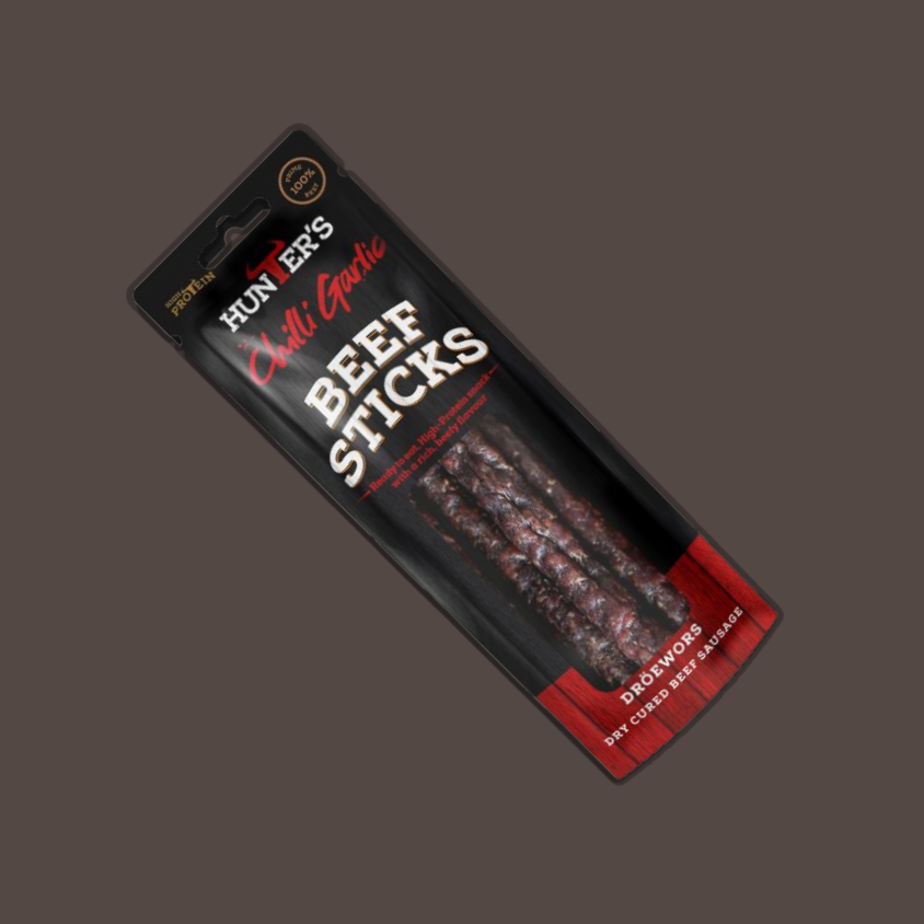 Hunters Chilli Garlic Beef Sticks (Droewors) 10 x 40g