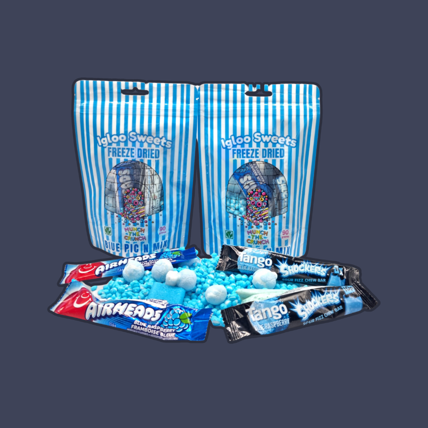 Igloo Raspberry Igloo Blue Raspberry Freeze Dried Sweets 90g x 10 – C&R Snacking Wholesale