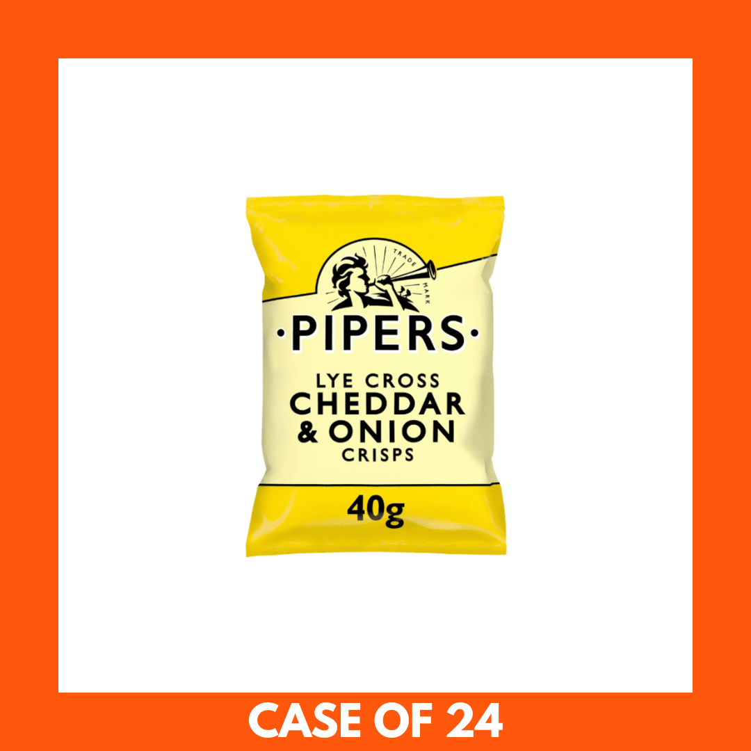 PIPERS Lye Cross Cheddar & Onion Crisps 40g x 24