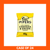 PIPERS Lye Cross Cheddar & Onion Crisps 40g x 24