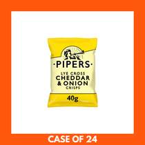 PIPERS Lye Cross Cheddar & Onion Crisps 40g x 24