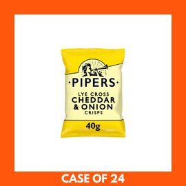 PIPERS Lye Cross Cheddar & Onion Crisps 40g x 24