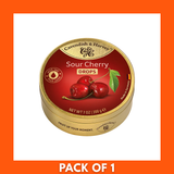 Cavendish & Harvey Hard Candy Drops Sour Cherry 200g pack showing branded label and glossy bright red cherry-flavored drops
