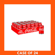 Pack of 24 Coca-Cola 330ml aluminum cans in a red cardboard multipack featuring the classic white script logo