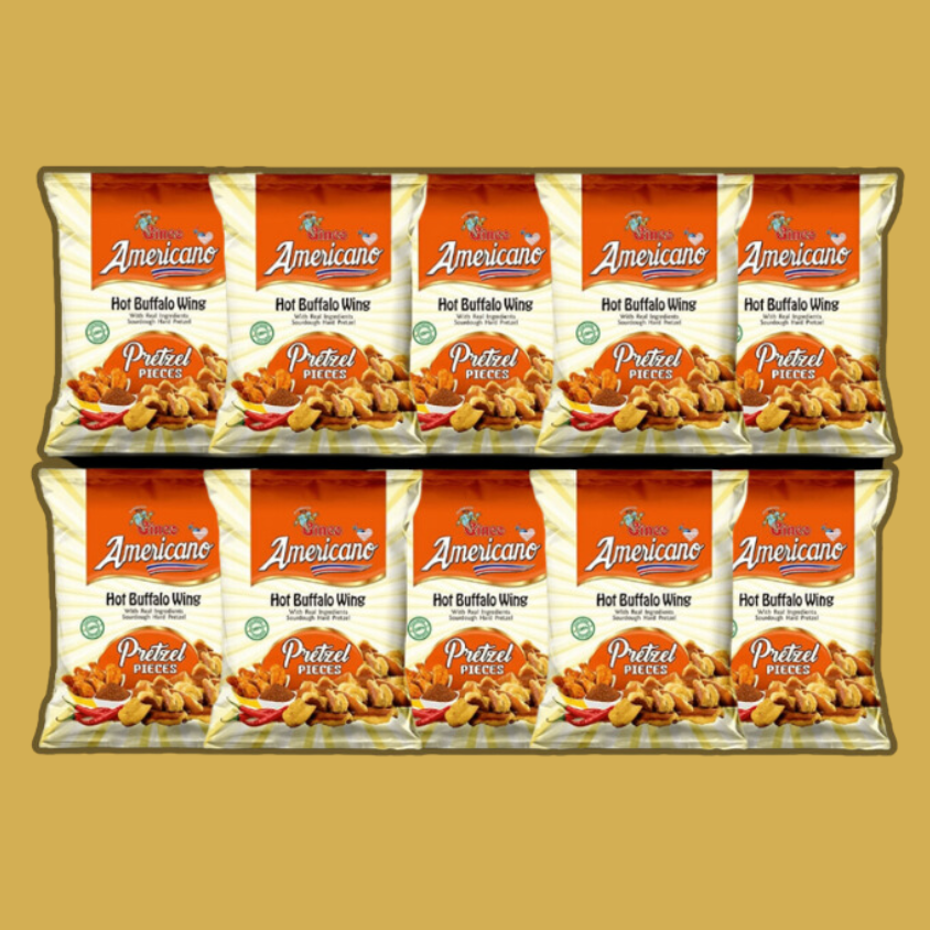 Americano Hot Buffalo Wing Pretzel Pieces (Pack of 10)