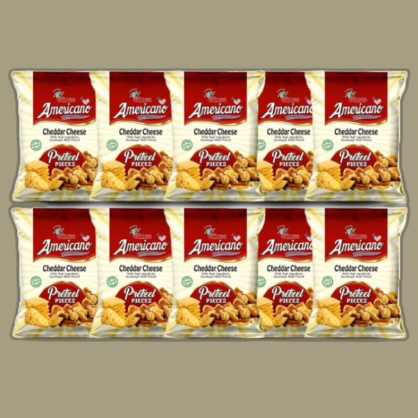 Americano Cheddar Cheese and Ham Pretzel Pieces (Pack of 10)