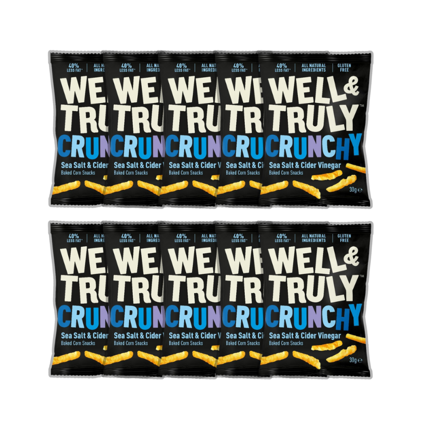 Well & Truly Crunchies Sea salt & Cider Vinegar 10 x 30g