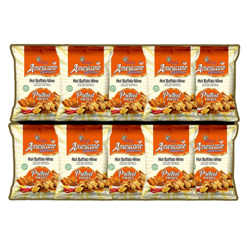 Americano Hot Buffalo Wing Pretzel Pieces (Pack of 10)