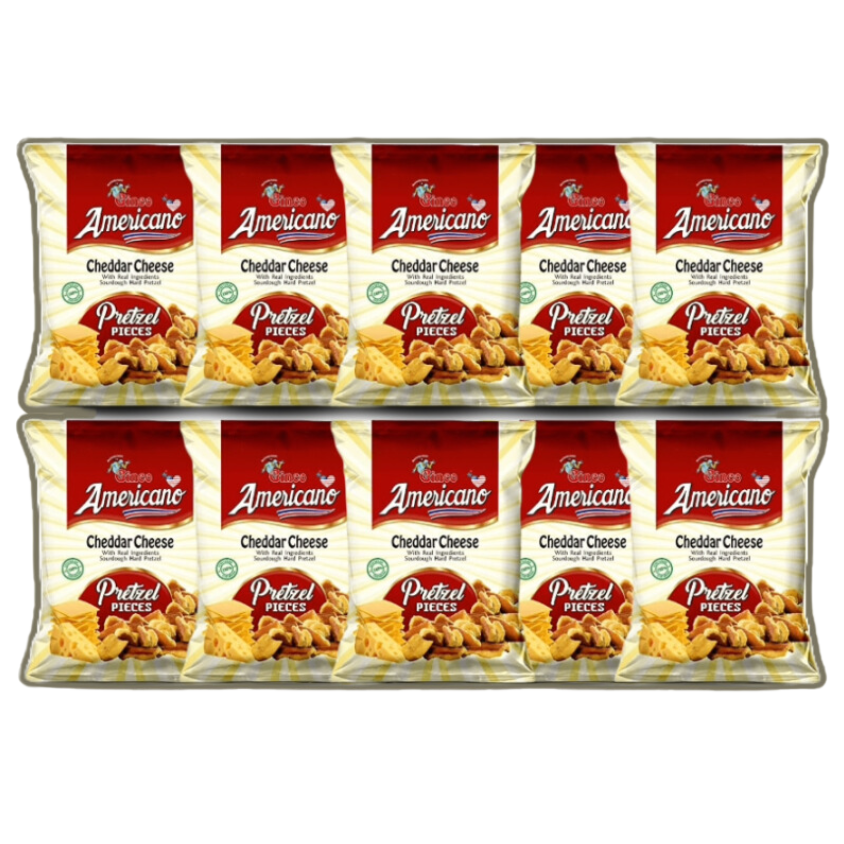 Americano Cheddar Cheese and Ham Pretzel Pieces (Pack of 10)