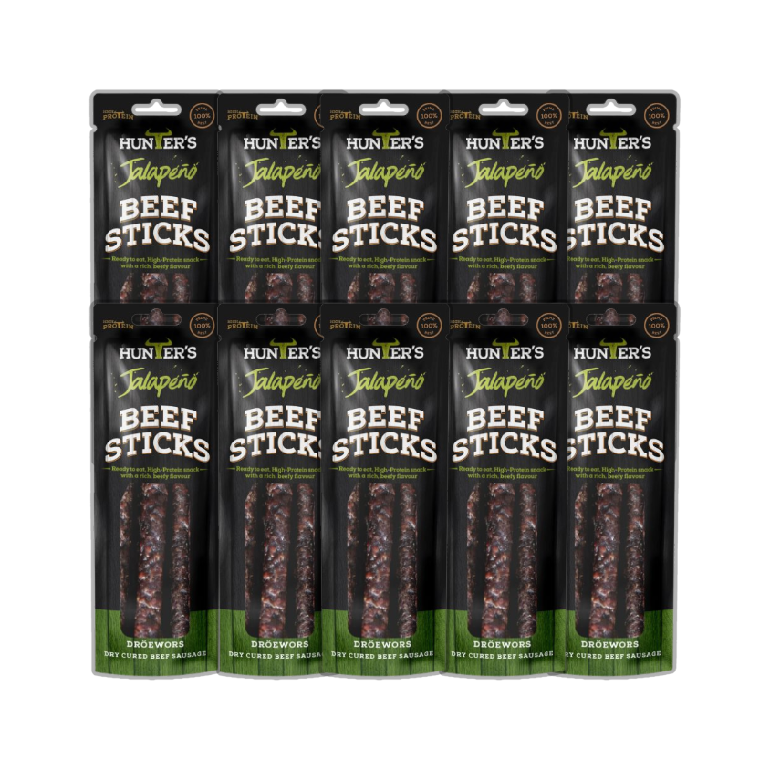 Hunters Jalapeño Beef Sticks (Droewors) 10 x 40g