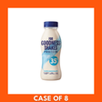 For Goodness Shakes White Chocolate 330ml pack of 8 bottles, product packaging and label facing forward for shopping