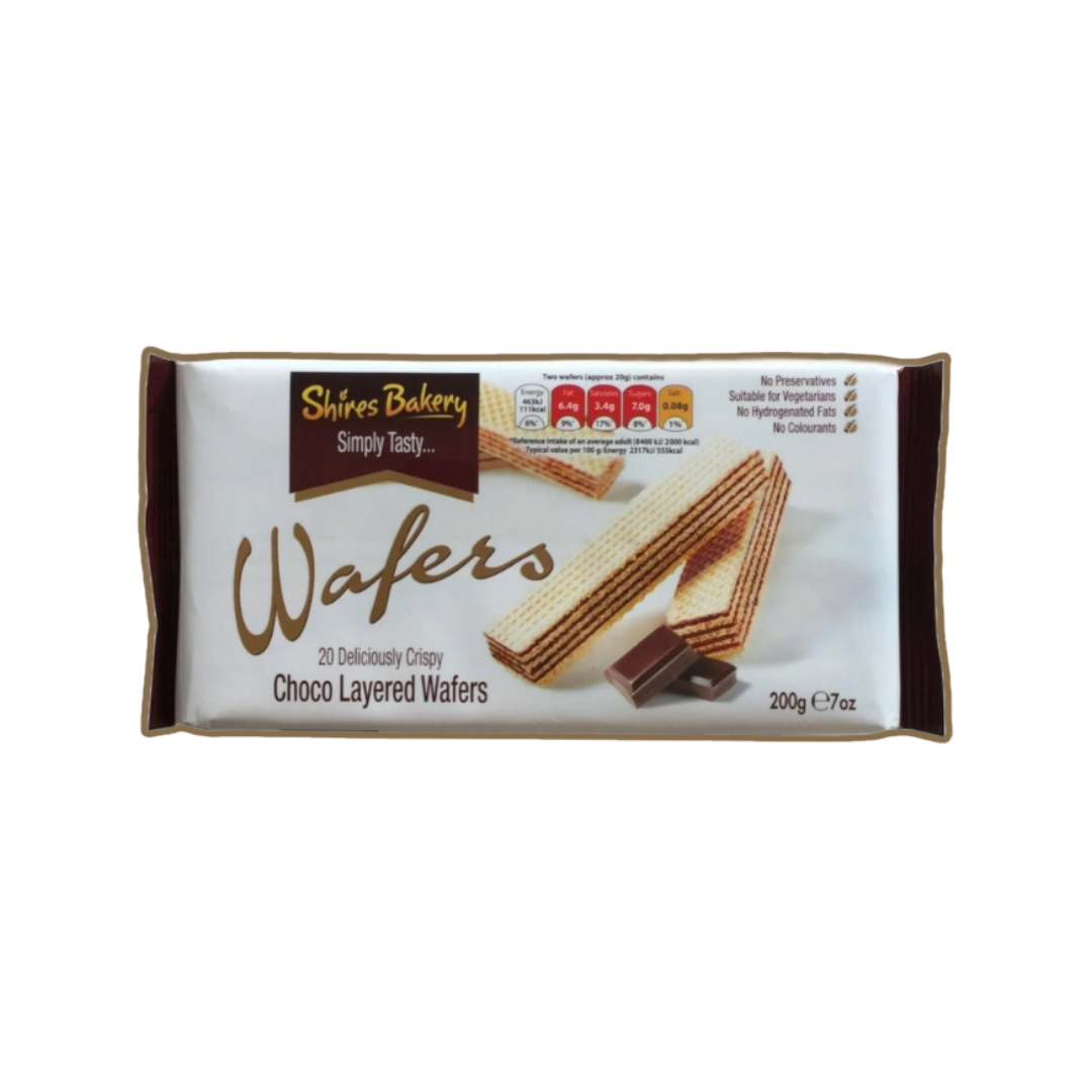 Shires Bakery Chocolate Wafers 200g x 1