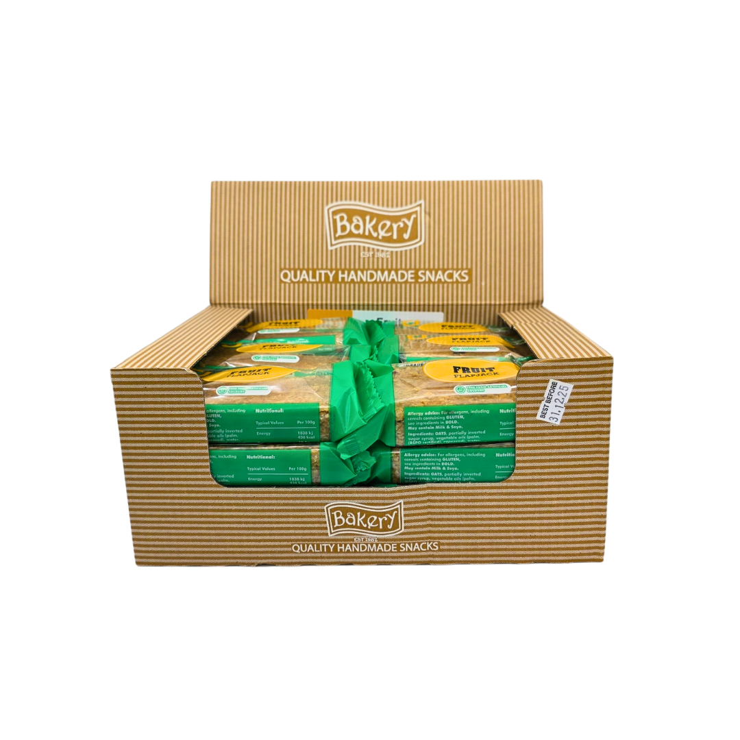 Unwrapped RJ Granola Flavour Flapjack Bar showing granola clusters and oat texture
