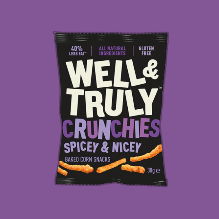 Well & Truly Crunchies Spicy & Nicey 10 x 30g by Well & Truly