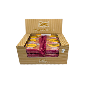 Unwrapped RJ Raspberry Flavour Flapjack Bar showing visible raspberry pieces
