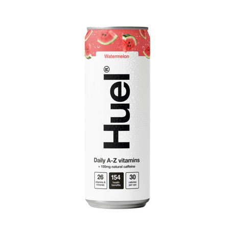 12-pack of Huel multivitamin sparkling drinks in watermelon flavour
