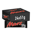 Single Mars Bar 51g unwrapped showing nougat, caramel, and chocolate layers

