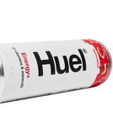 Chilled Huel watermelon energy drink can beside fresh watermelon slices
