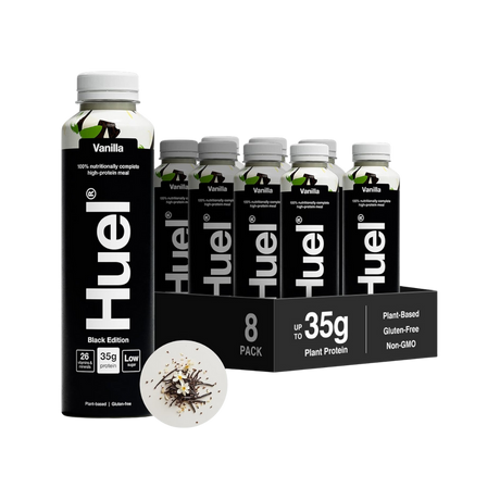 Huel Vanilla Black Edition 500ml complete meal drink pack of 8