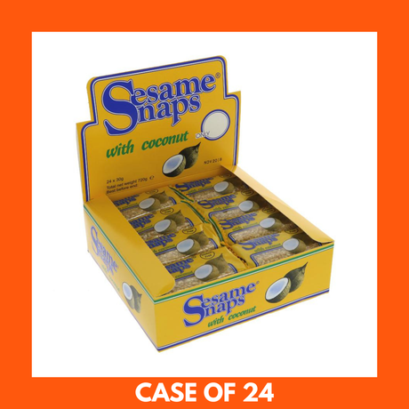 Box of Sesame Snaps with Coconut 24 gluten free bars
