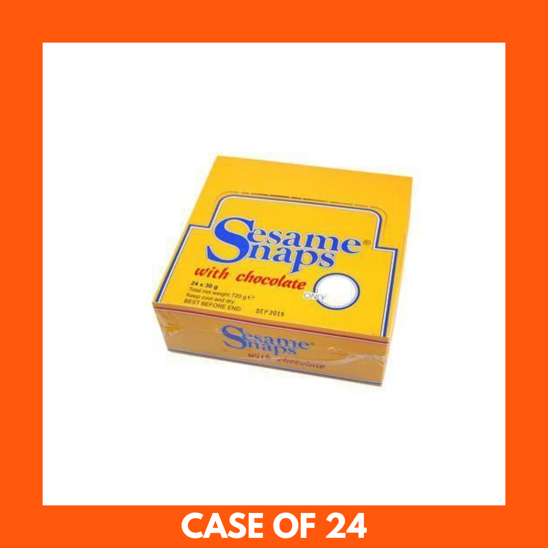 Box of Sesame Snaps with Chocolate 24 gluten free snack bars