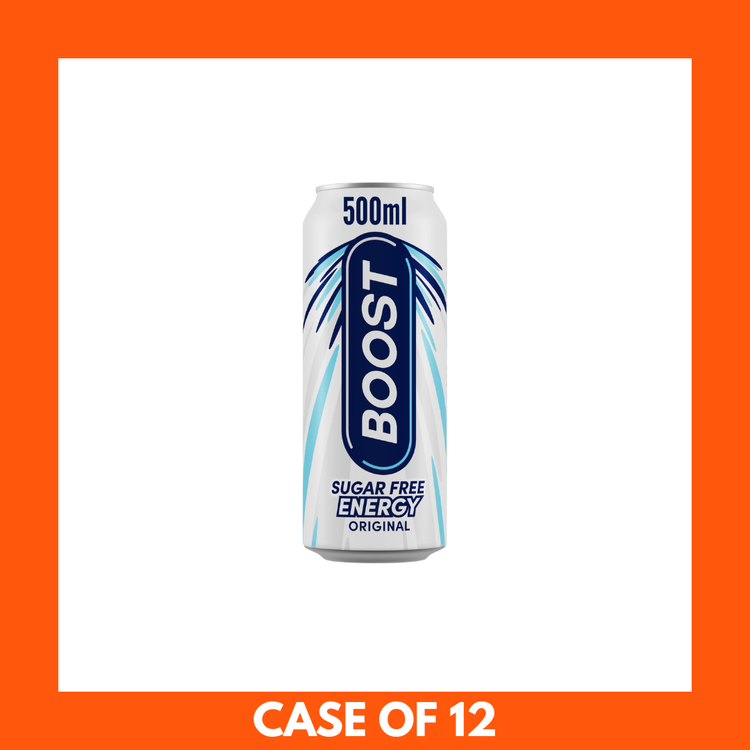 Boost Sugar Free Energy Drink Original 500ml x 12 - BBE 22/04/2026