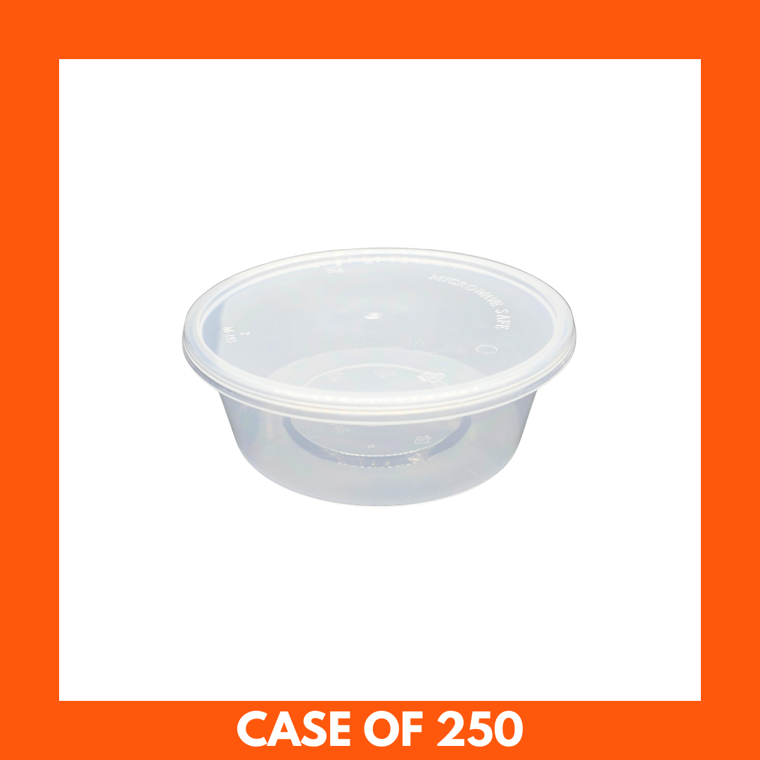 takeaway plastic containers stacked in bulk pack