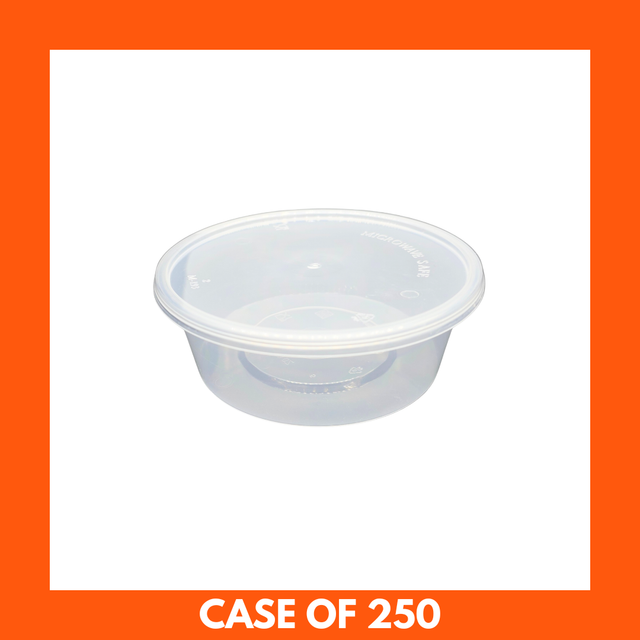 takeaway plastic containers stacked in bulk pack