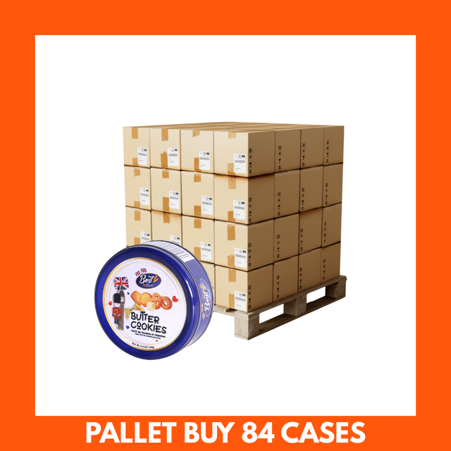 BRIT TREAT Danish Butter Cookies 140g tin with golden biscuits