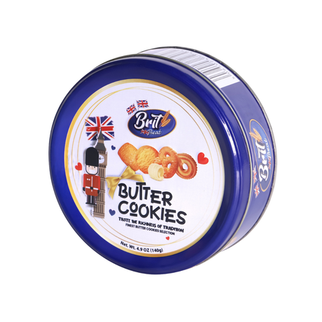 Close-up of assorted Danish butter cookies on a white plate