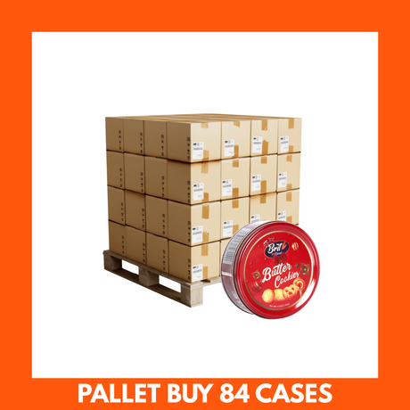 BRIT TREAT XMAS Danish Butter Cookies 140g festive tin with golden biscuits