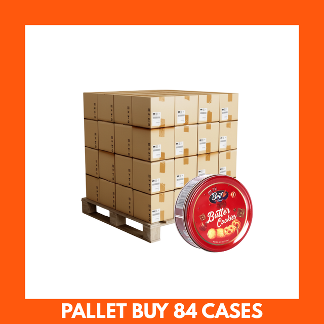 BRIT TREAT XMAS Danish Butter Cookies 140g festive tin with golden biscuits