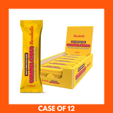 Barebells Caramel Choco Protein Bar unwrapped showing caramel and chocolate coating