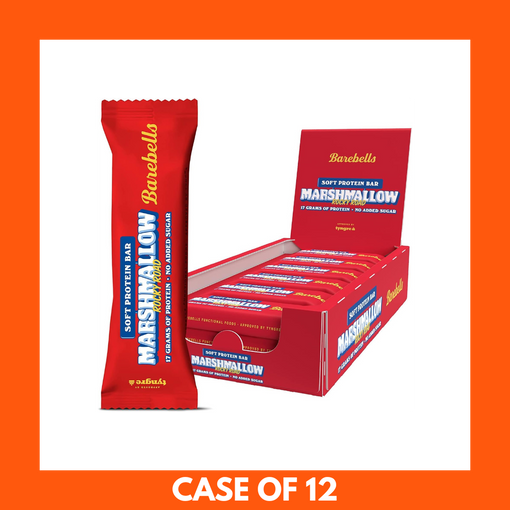 Barebells Rocky Road Protein Bar unwrapped showing chocolate coating