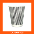 White Premium Takeaway Cups 8oz x 500 stacked with checkered design