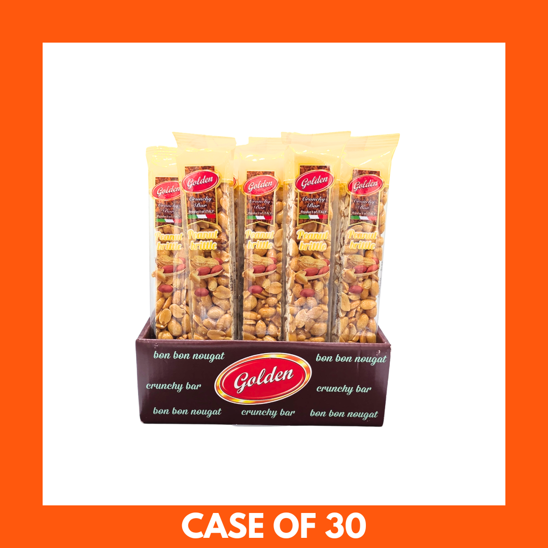 Golden Crunchy Peanut Brittle bar 85g in retail packaging