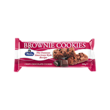 Packaged brownie cookies with Meribe branding on a white background
