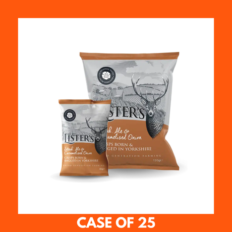 Listers Crisps - Steak, Ale and Caramelised Onion 40g x 12