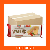 Bello Artizano Creamy Strawberry Wafers 100g box with pink strawberry filling