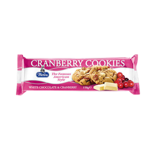 Close-up of cranberry cookies with chocolate chunks