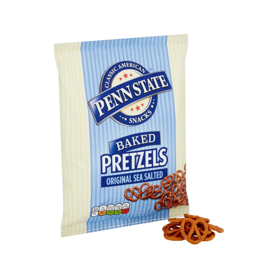 Close-up of crunchy sea salted pretzels in a bowl