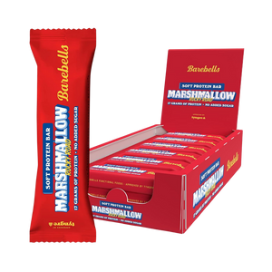 Box of 12 Barebells Rocky Road Protein Bars arranged neatly